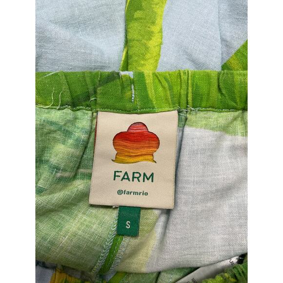 Farm Rio Fresh Green Linen Bananas Pants Size S - Picture 4 of 5